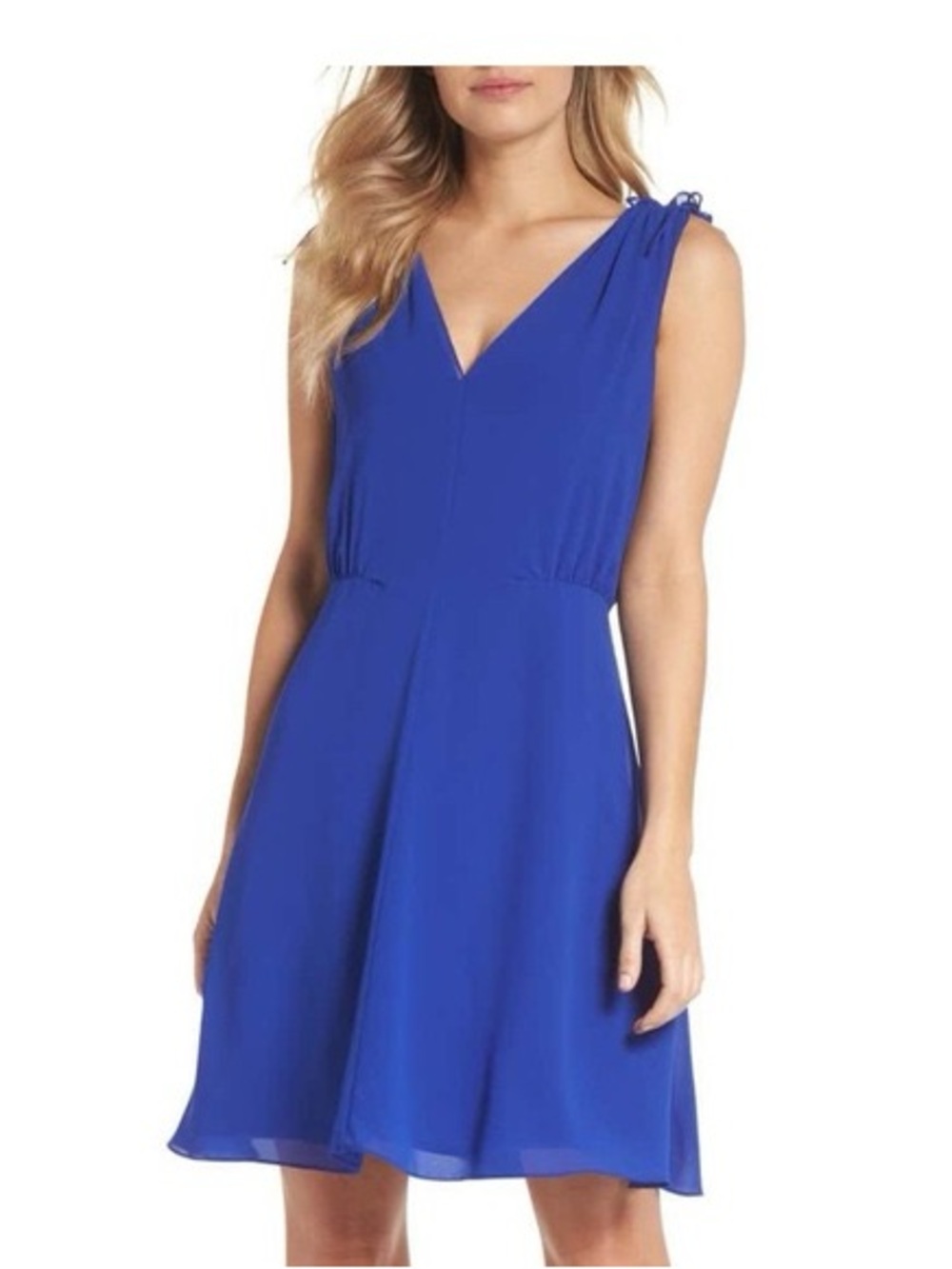 Vince Camuto Royal Blue V-Neck Sleeveless Dress